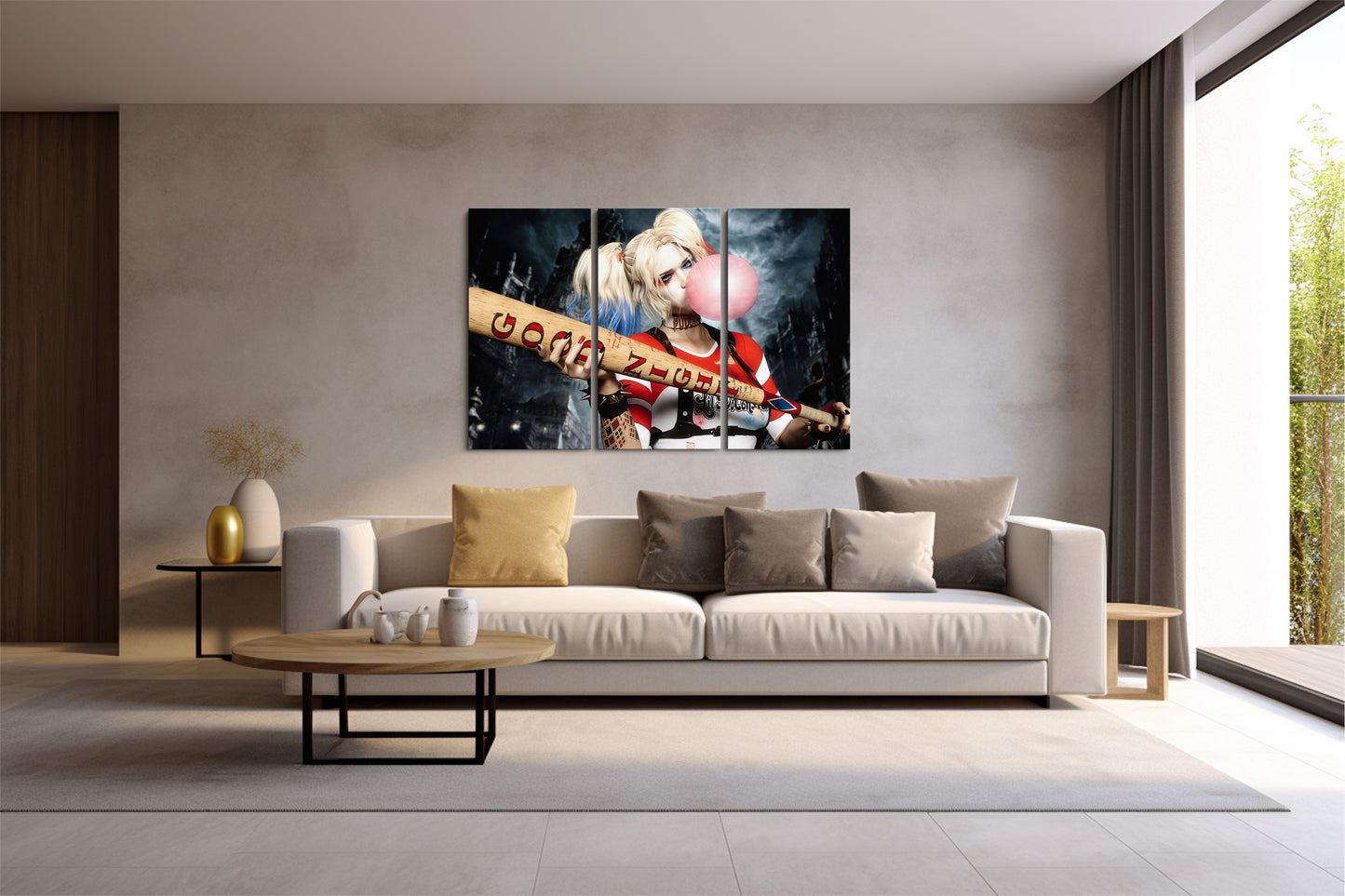 Tablou 3 Piese Harley Quinn