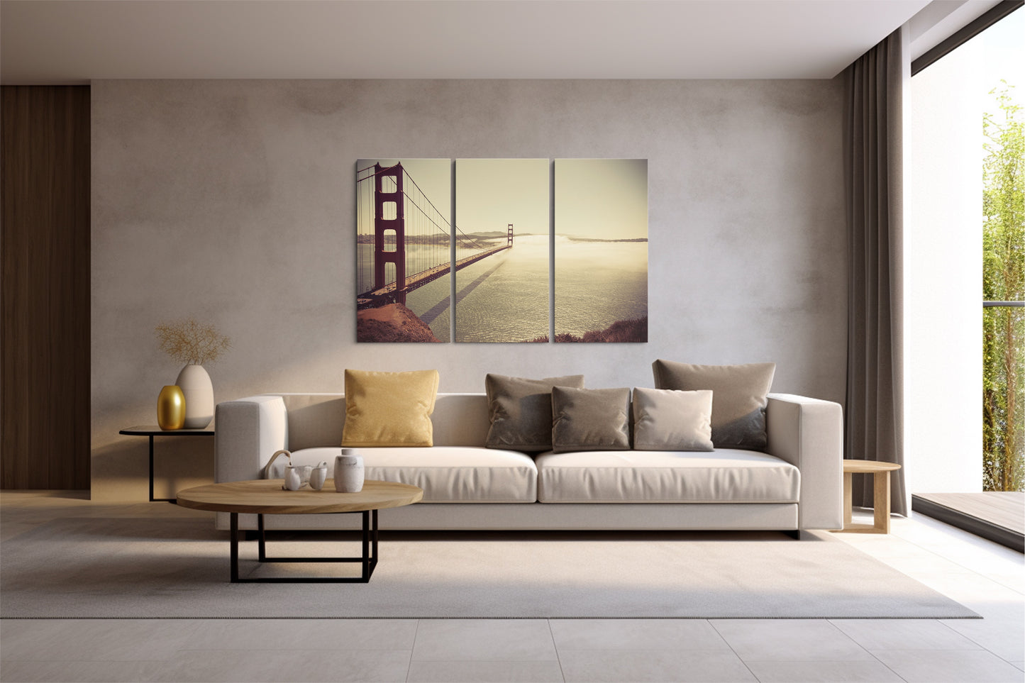 Tablou 3 Piese San Francisco Golden Gate