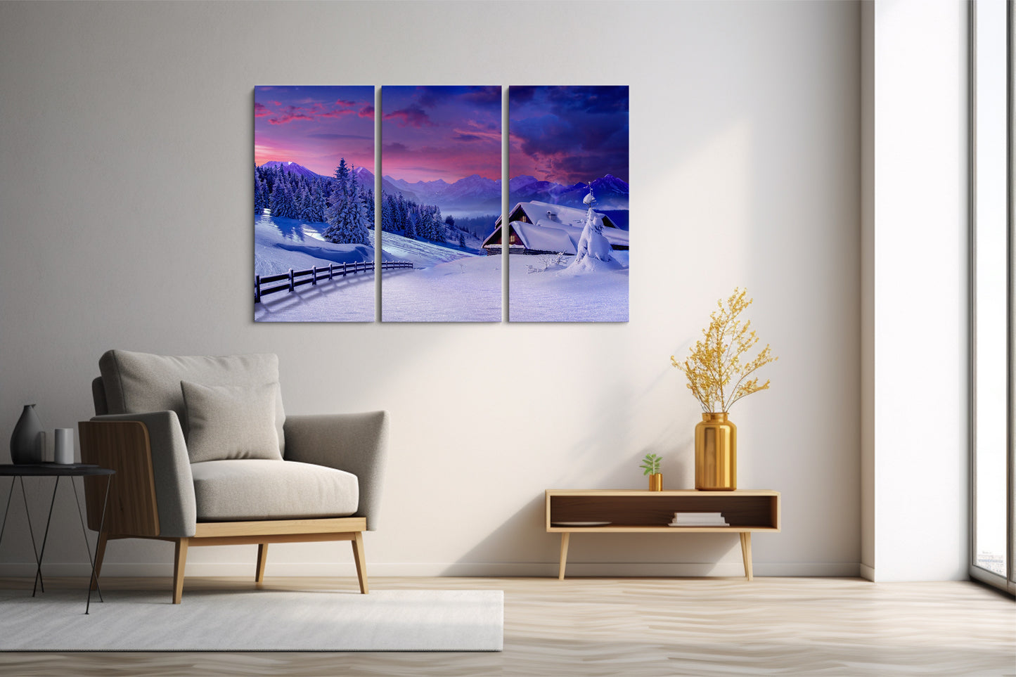 Tablou 3 Piese Purple Sky