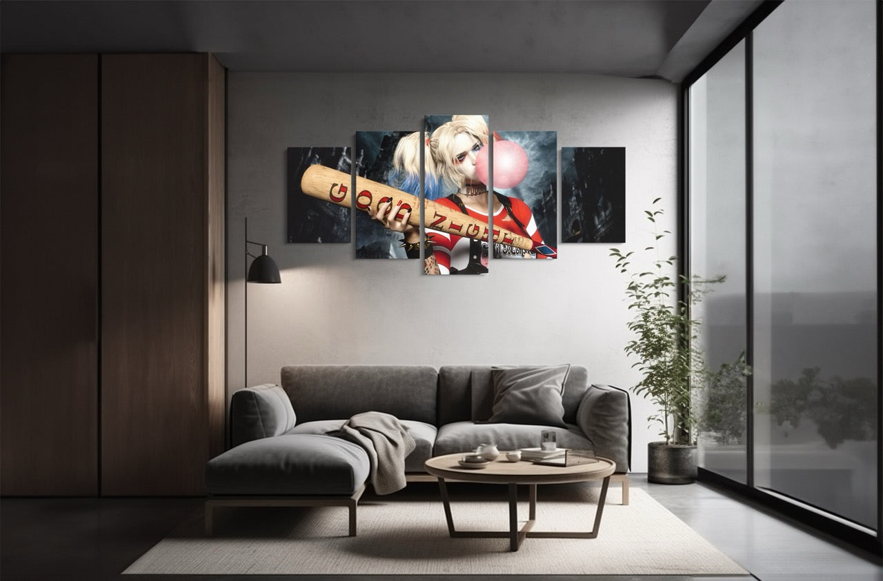 Tablou 5 Piese Harley Quinn