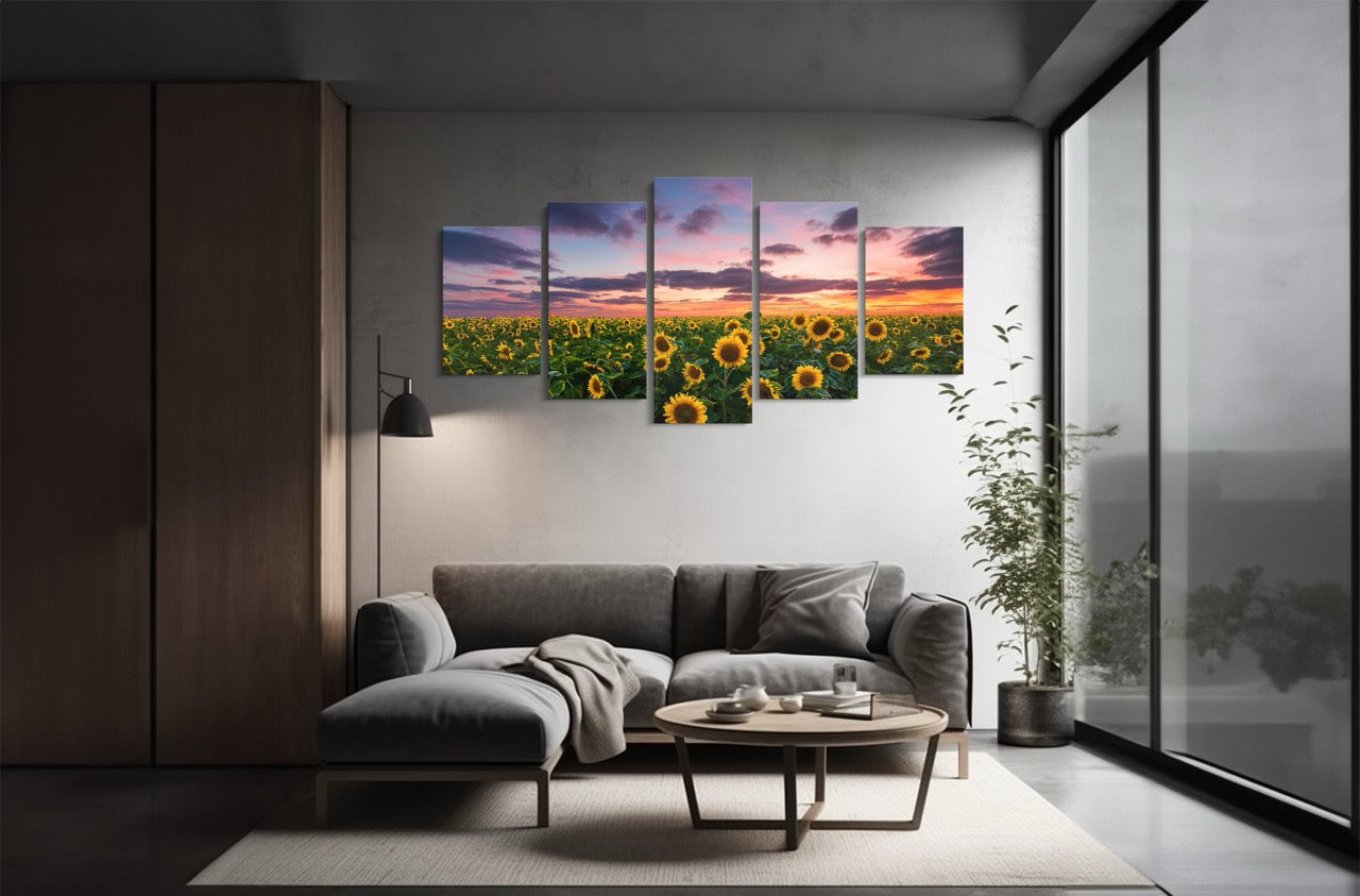 Tablou 5 Piese Sun Flower