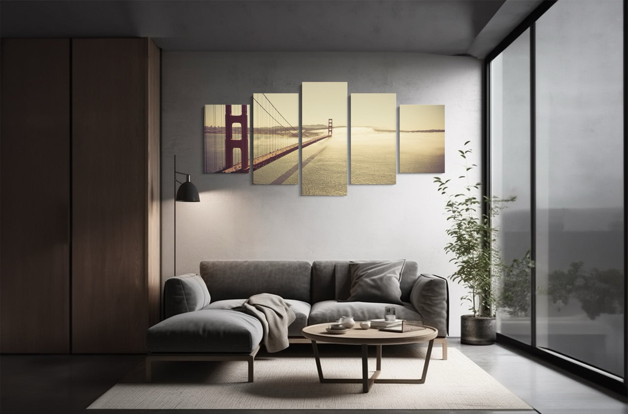 Tablou 5 Piese San Francisco Golden Gate
