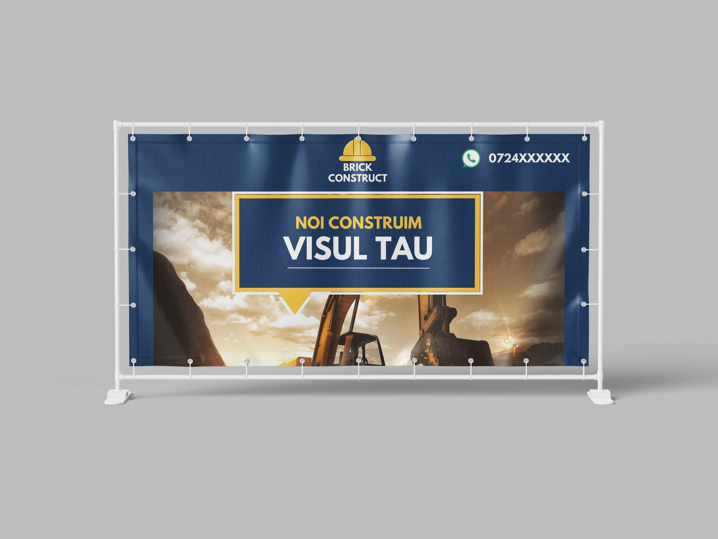 Banner Construcții personalizabil 100x180