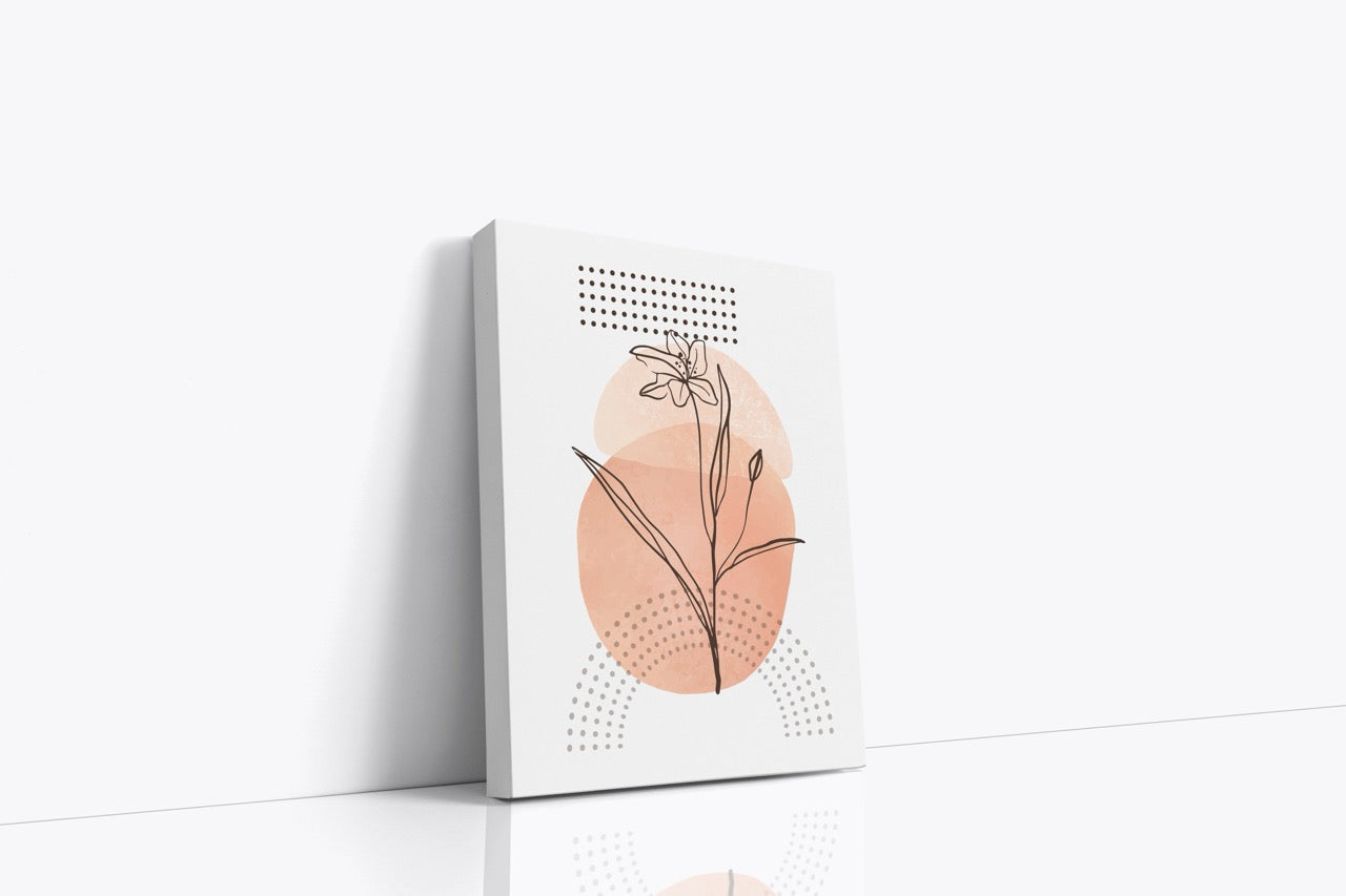 Tablou Canvas Floare Și Puncte