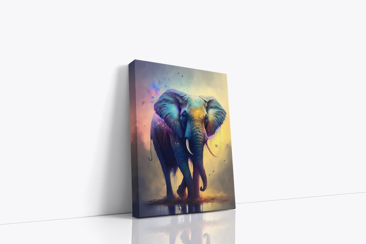Tablou Canvas Elefantul În Culori