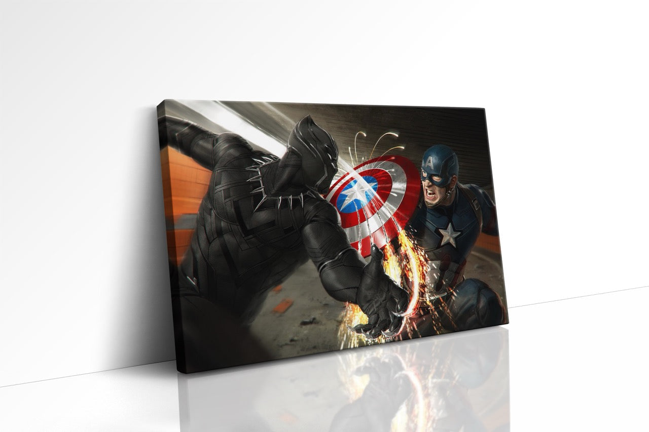 Tablou Canvas Pantera Neagră & Căpitanul America