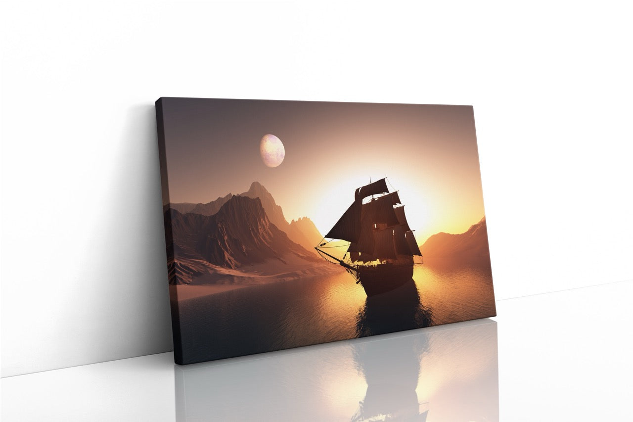 Tablou Canvas Velierul Și Luna