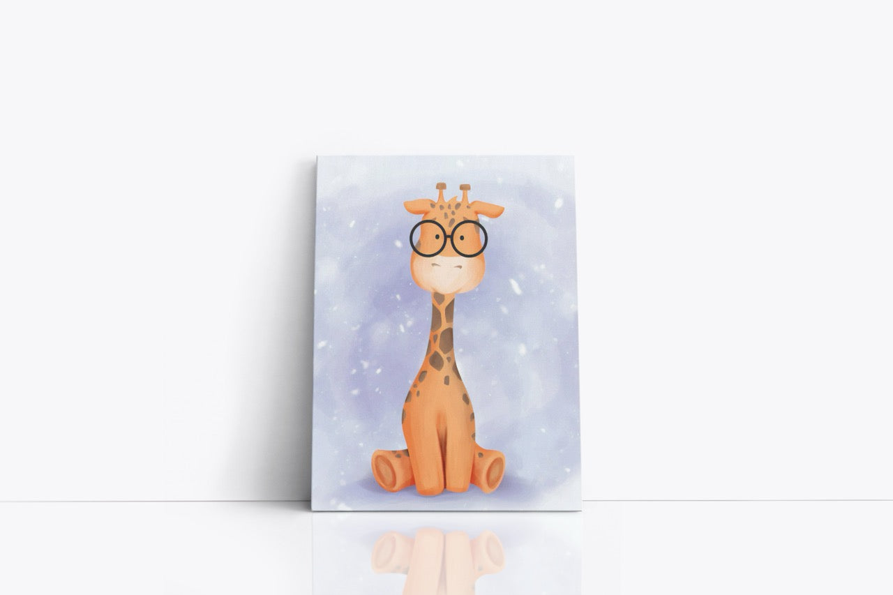 Tablou Canvas Girafa Cu Ochelari