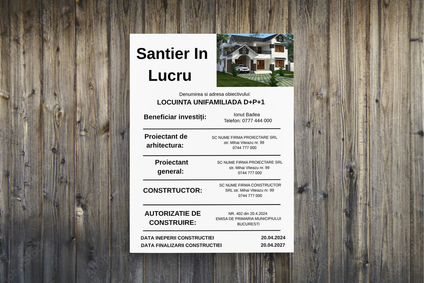 Santier In Lucru Banner / Panou