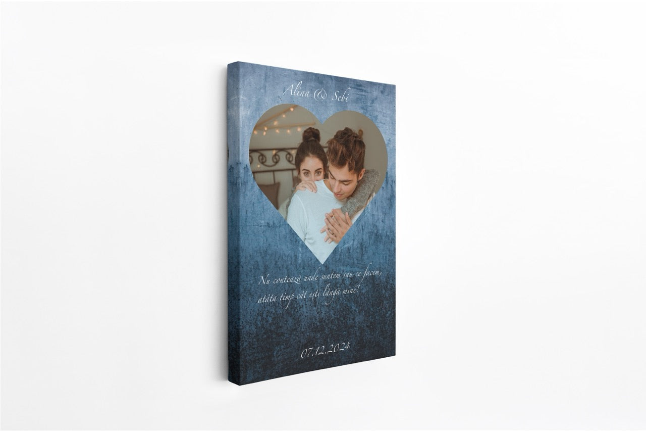 Tablou Canvas Personalizat VDay Albastru