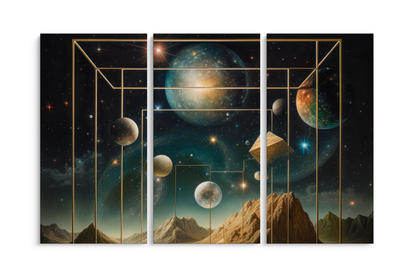Tablou 3 Piese Planete