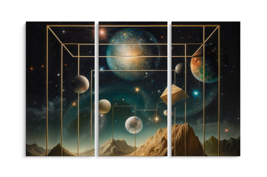 Tablou 3 Piese Planete