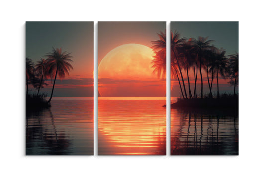 Tablou 3 Piese Palm Beach