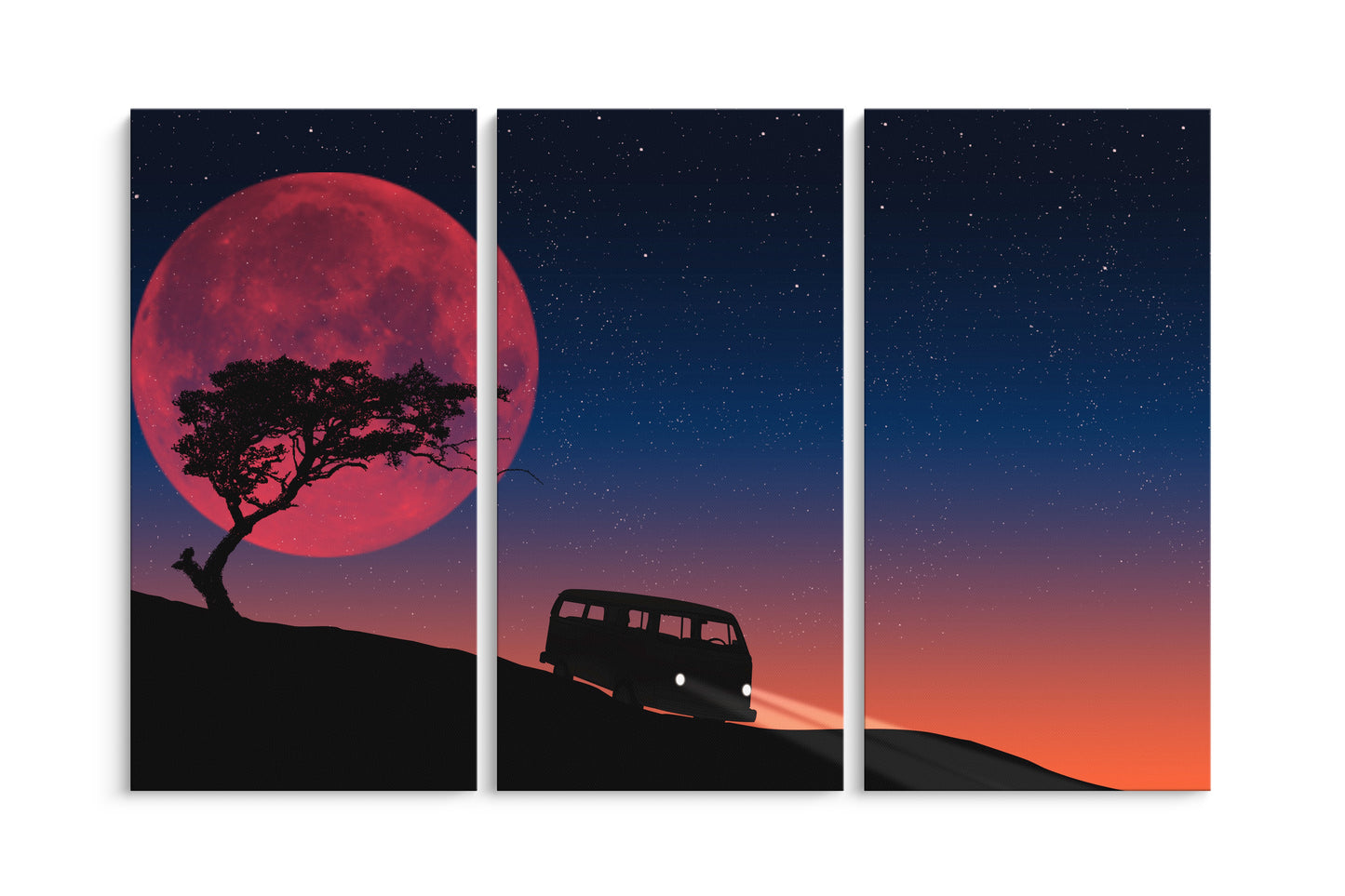 Tablou 3 Piese Hippie Van