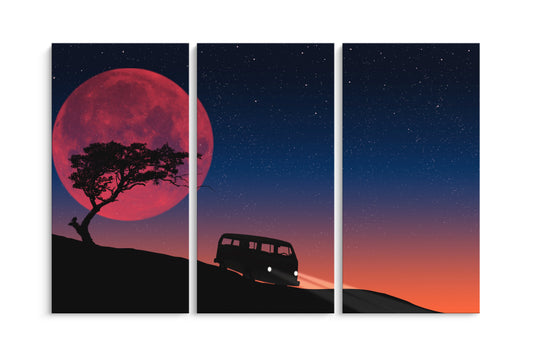 Tablou 3 Piese Hippie Van