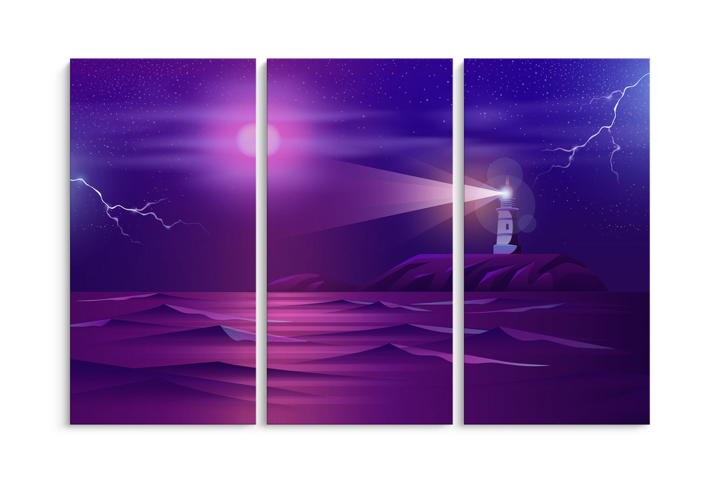 Tablou 3 Piese Purple Port