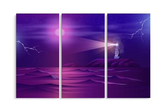 Tablou 3 Piese Purple Port