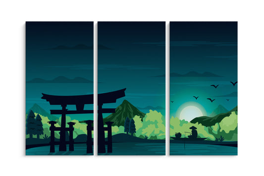Tablou 3 Piese Japan Vibe