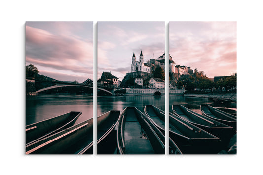 Tablou 3 Piese Castel Boat
