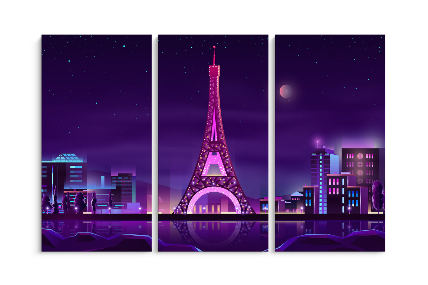 Tablou 3 Piese Paris Digital Art
