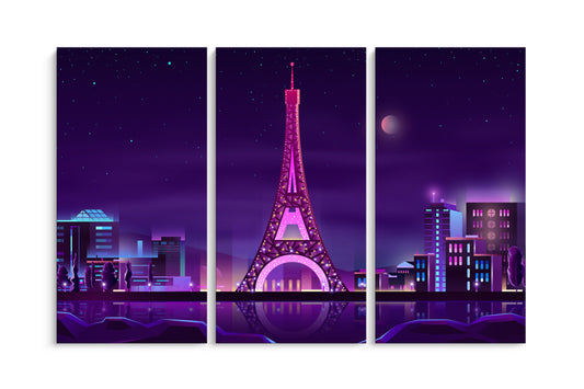 Tablou 3 Piese Paris Digital Art