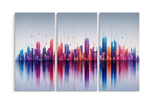 Tablou 3 Piese Abstract City