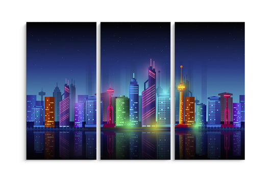 Tablou 3 Piese Futuristic City