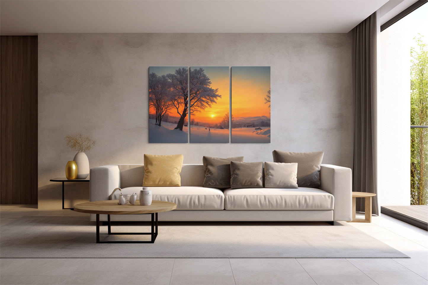 Tablou 3 Piese Orange Winter