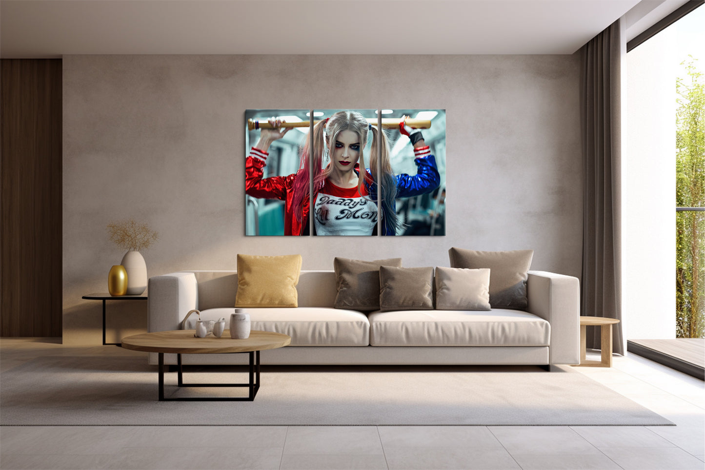 Tablou 3 Piese Harley Quinn II