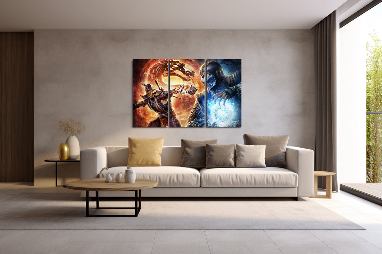 Tablou 3 Piese Scorpion & Sub-Zero