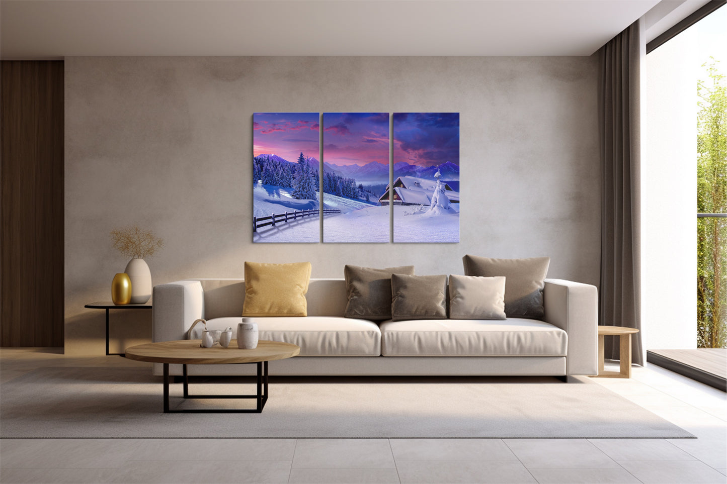 Tablou 3 Piese Purple Sky