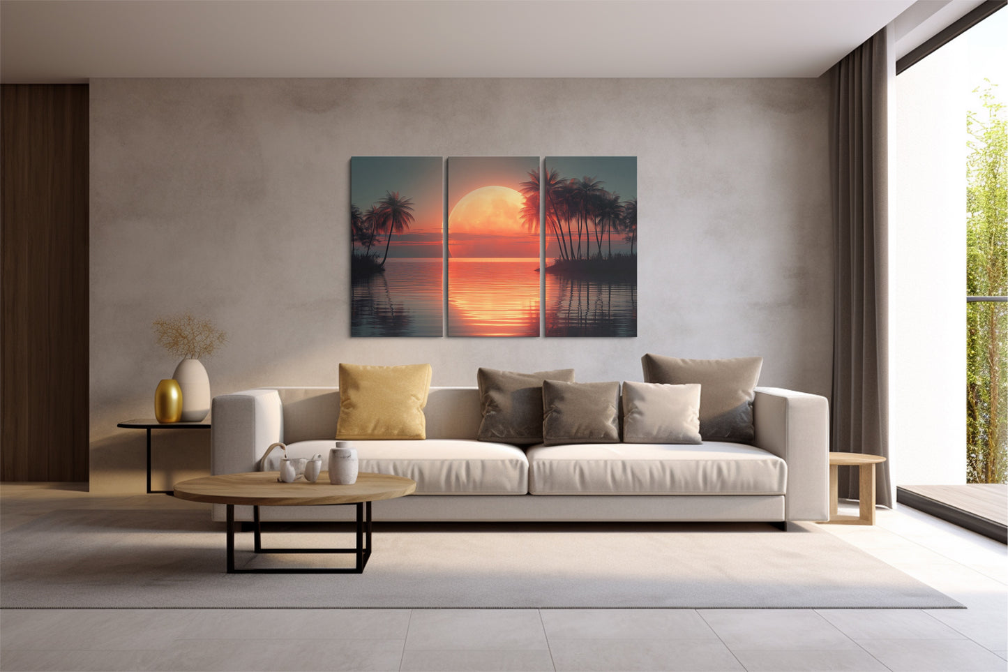 Tablou 3 Piese Palm Beach