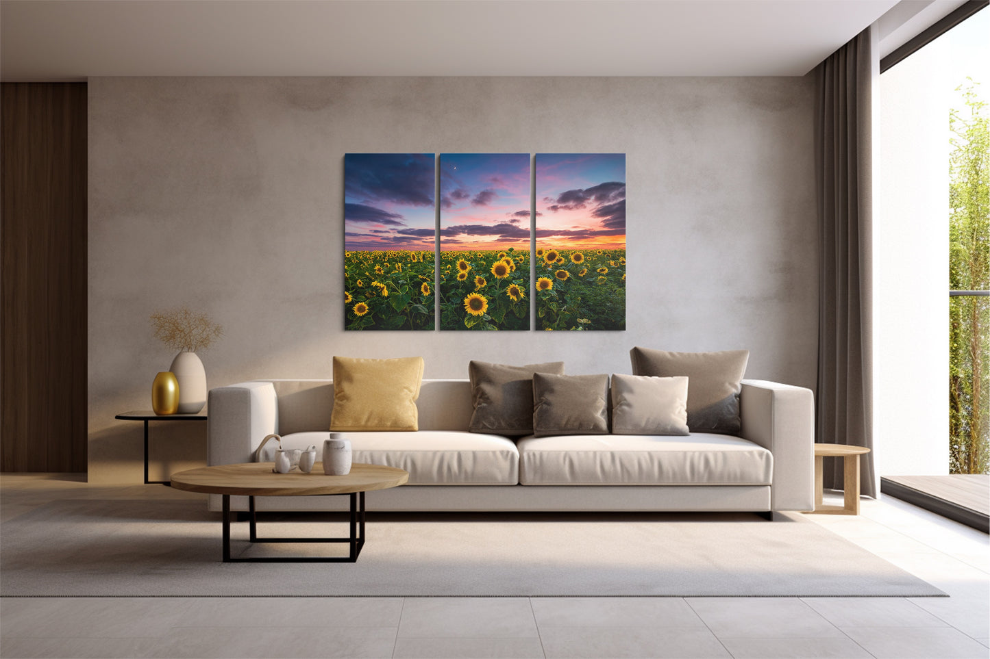 Tablou 3 Piese Sun Flower