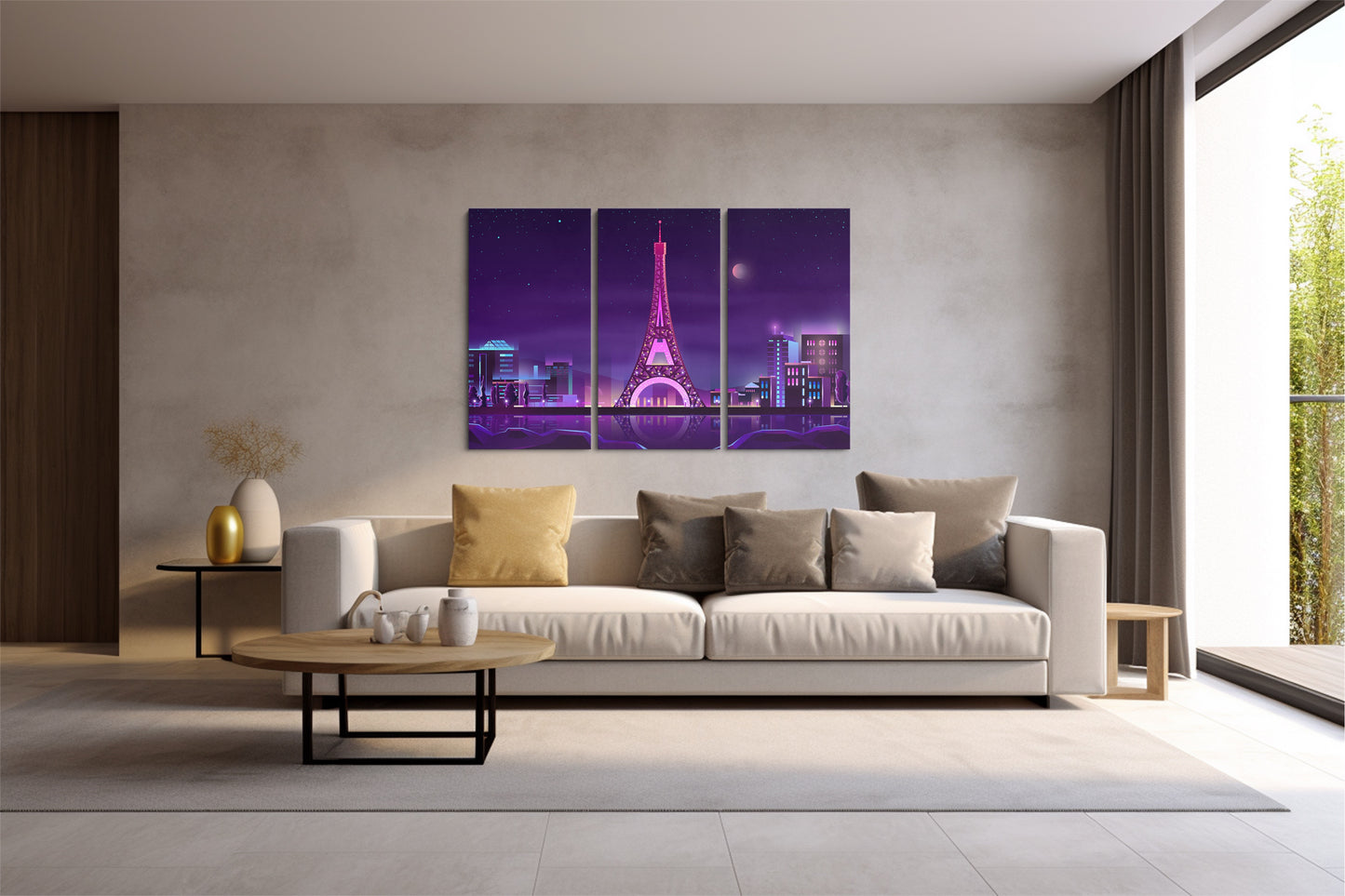 Tablou 3 Piese Paris Digital Art