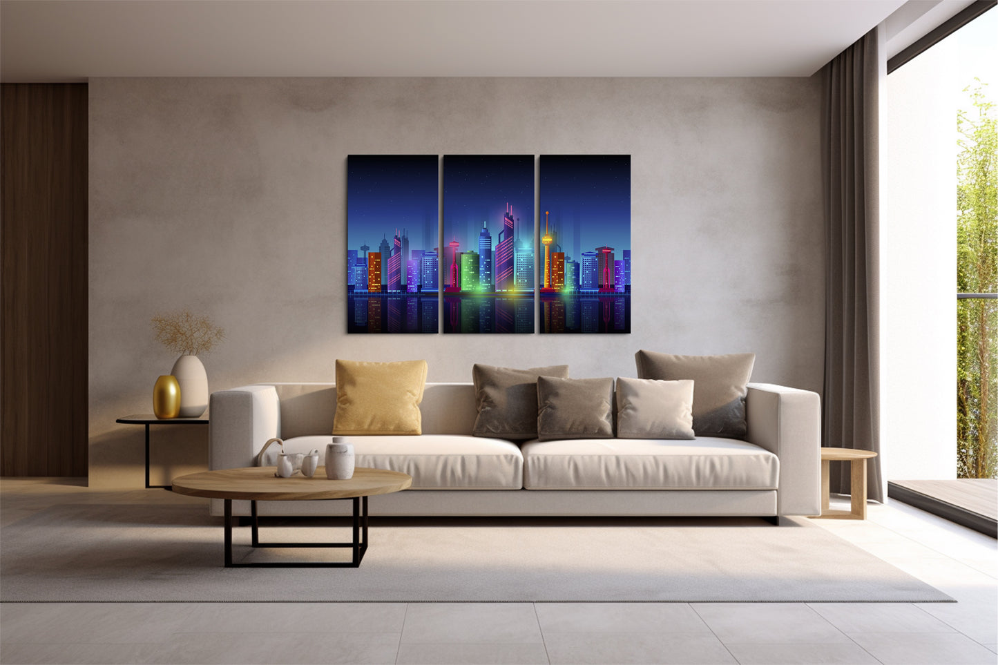 Tablou 3 Piese Futuristic City