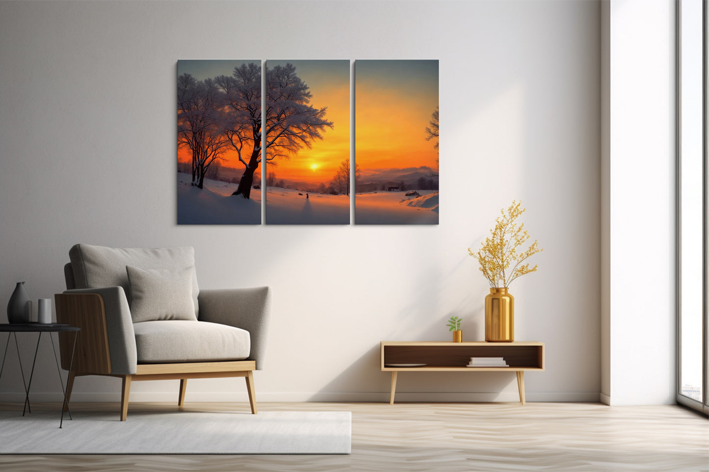 Tablou 3 Piese Orange Winter