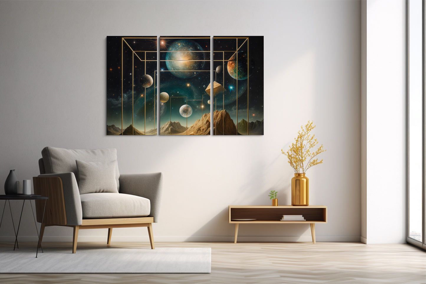 Tablou 3 Piese Planete