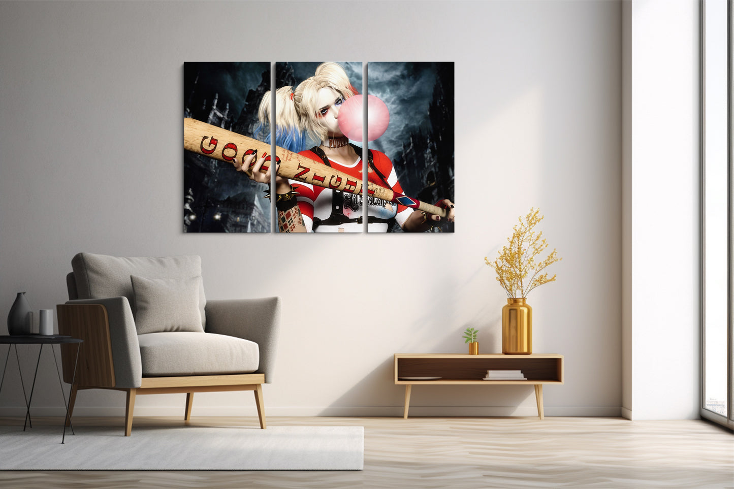 Tablou 3 Piese Harley Quinn
