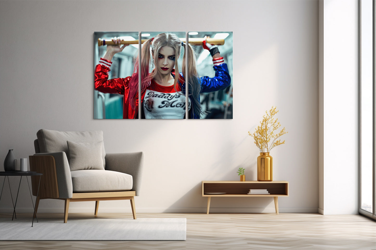 Tablou 3 Piese Harley Quinn II