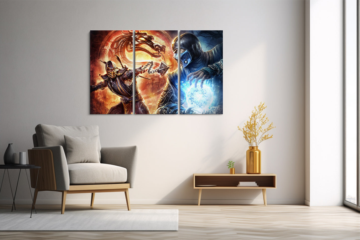 Tablou 3 Piese Scorpion & Sub-Zero