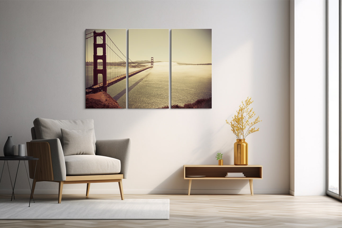 Tablou 3 Piese San Francisco Golden Gate