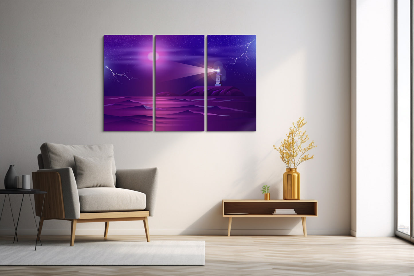 Tablou 3 Piese Purple Port