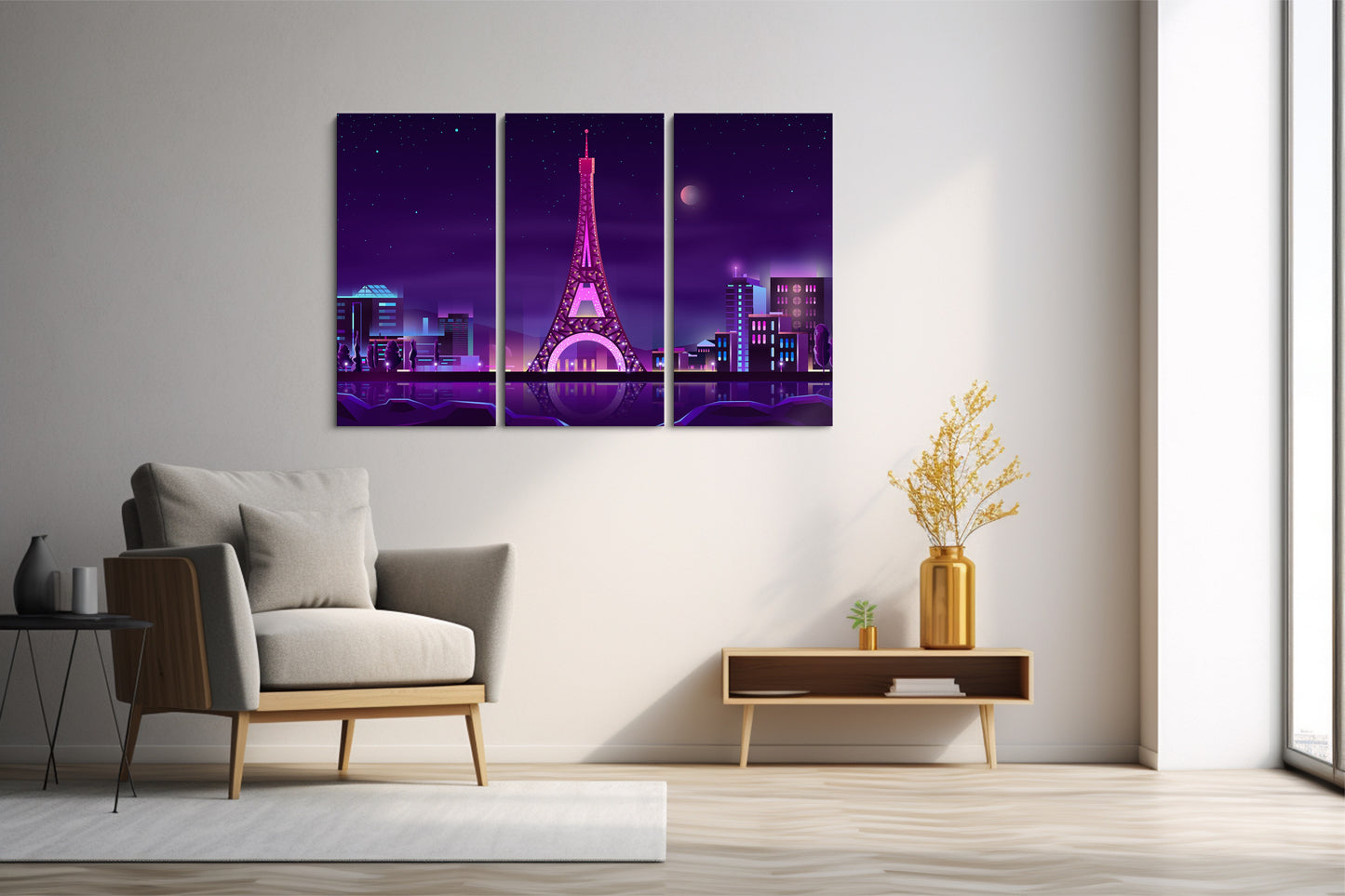 Tablou 3 Piese Paris Digital Art