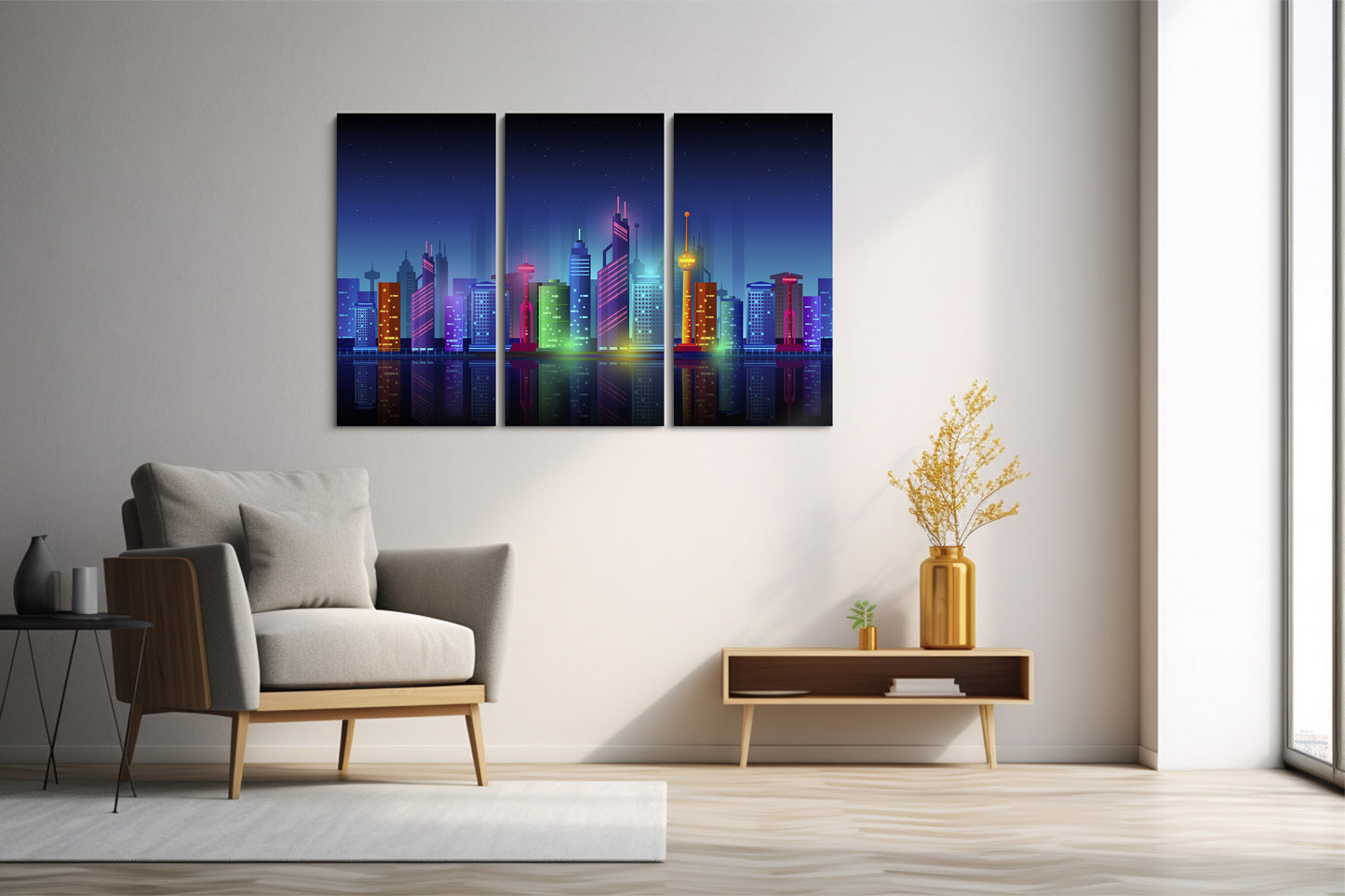Tablou 3 Piese Futuristic City