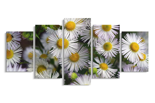 Tablou 5 Piese White Flower Wall