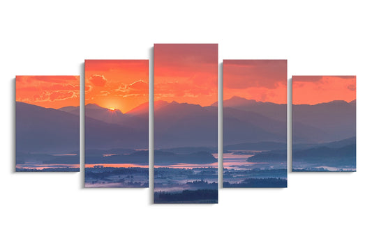 Tablou 5 Piese Orange Sky