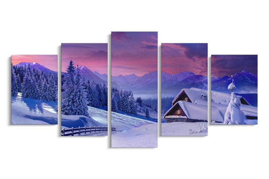 Tablou 5 Piese Purple Sky