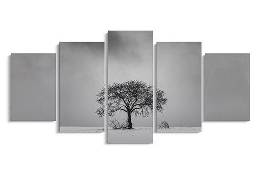 Tablou 5 Piese Black & White Tree