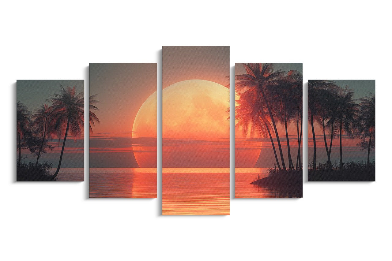 Tablou 5 Piese Palm Beach
