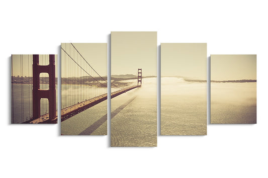 Tablou 5 Piese San Francisco Golden Gate